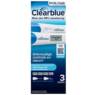 Clearblue Ultravroeg Zwangerschapstest 3ST Clearblue Ultravroeg Zwangerschapstest 3ST