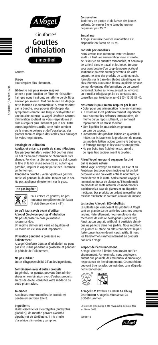 Cinuforce Inhalatiedruppels + Menthol afbeelding van document #2, instructions