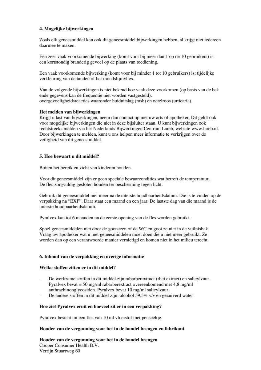 Pyralvex Mondvloeistof afbeelding van document #3, leaflet