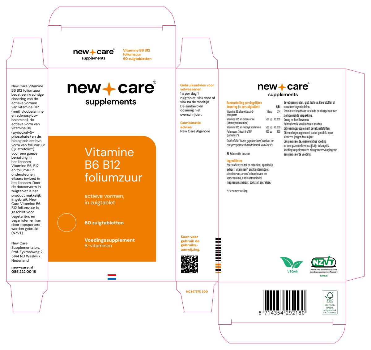 Vitamine  B6, B12, Foliumzuur Zuigtabletten afbeelding van document #1, instructions