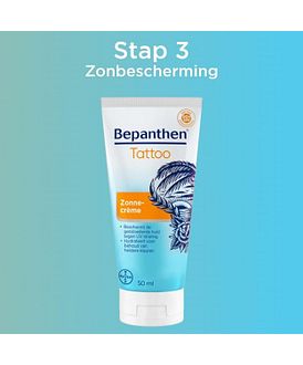 Stap 3: Zonbescherming. Bepanthen Tattoo Zonnecreme