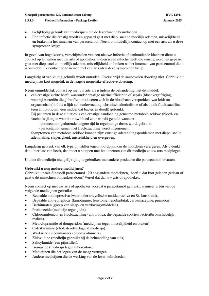 Paracetamol Tabletten 120mg afbeelding van document #2, leaflet
