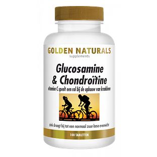 Golden Naturals Glucosamine & Chondroïtine Tabletten 100TB Golden Naturals Glucosamine & Chondroïtine Tabletten 100TB