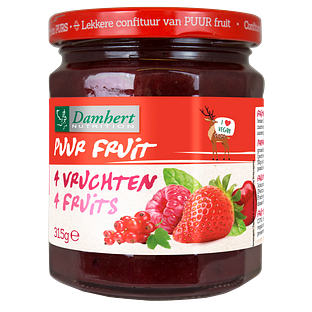 Damhert Puur Fruit Confituur 4 Vruchten 315GR