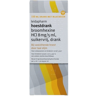 Leidapharm Hoestdrank Broomhexine HCI 8mg/5ml Suikervrij 150ML