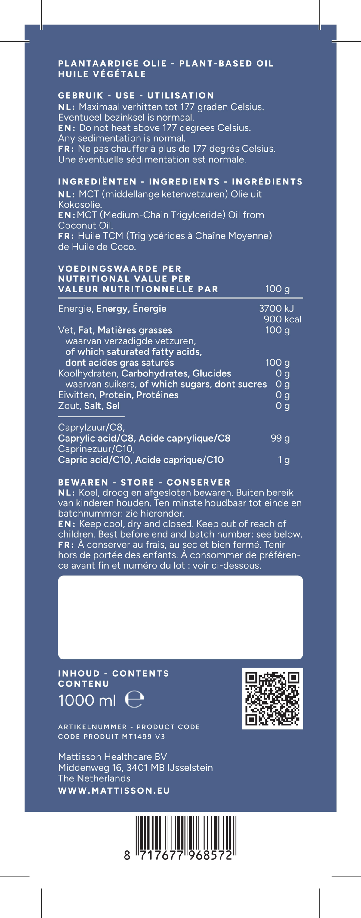 MCT Olie C8 afbeelding van document #1, label
