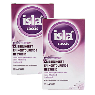 isla Cassis Keelpastilles - bij kriebelhoest en kortdurende heesheid Duoverpakking 2x60ST