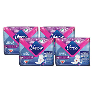 Libresse Comfort & Security Maxi Goodnight Maandverband Multiverpakking 4x10ST