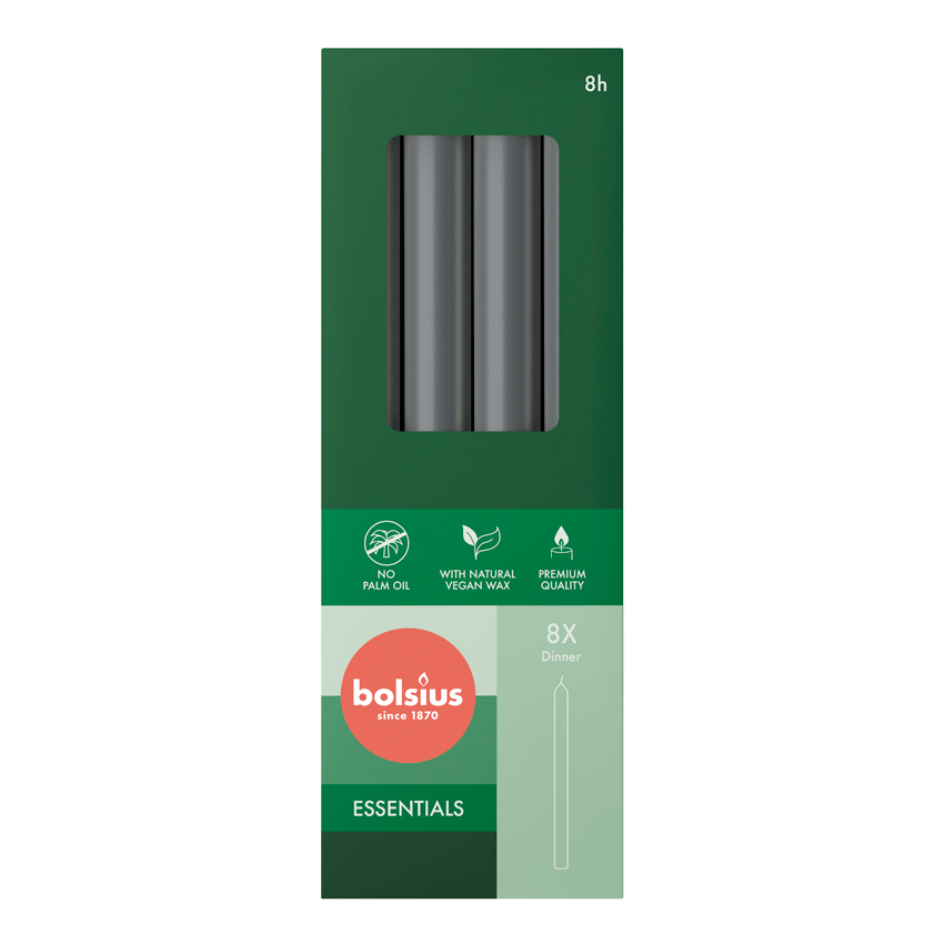 Bolsius Dinerkaars Stormy Grey 230/20 afbeelding 1