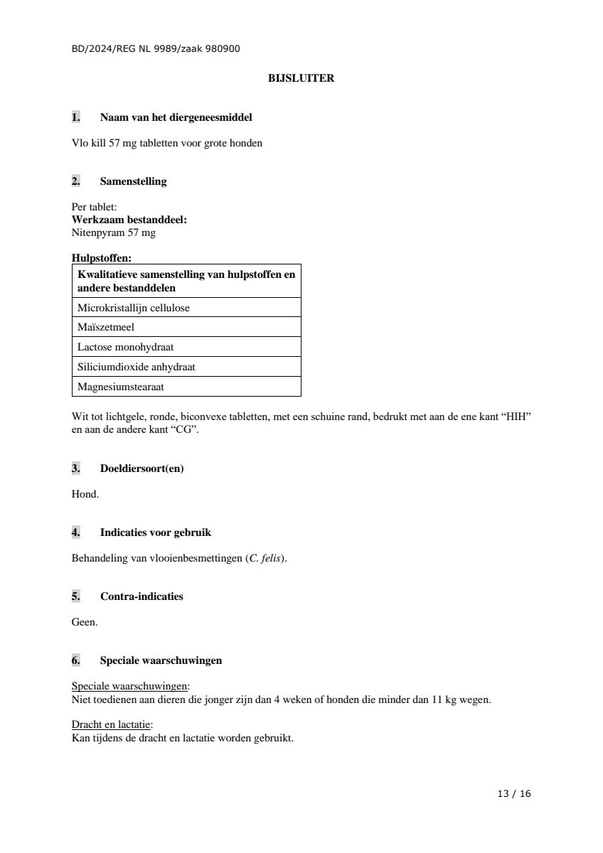 Vlo Kill Tabletten Grote Honden afbeelding van document #13, leaflet