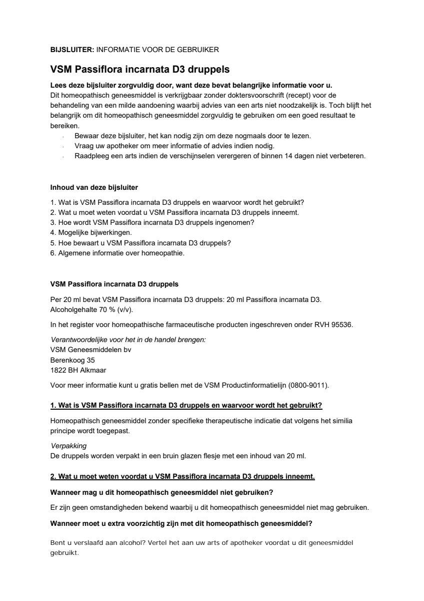 Passiflora Incarnata D3 afbeelding van document #1, leaflet