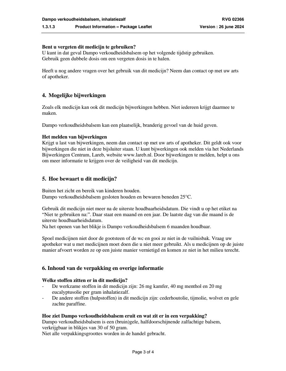 Verkoudheidsbalsem afbeelding van document #3, leaflet