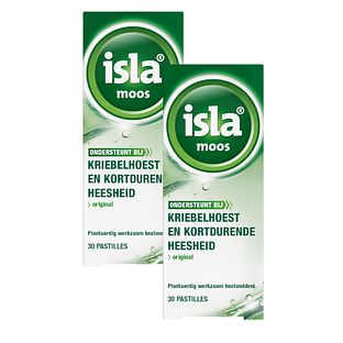 Isla Moos Keelpastilles - bij kriebelhoest en kortdurende heesheid Duoverpakking 2x30ST