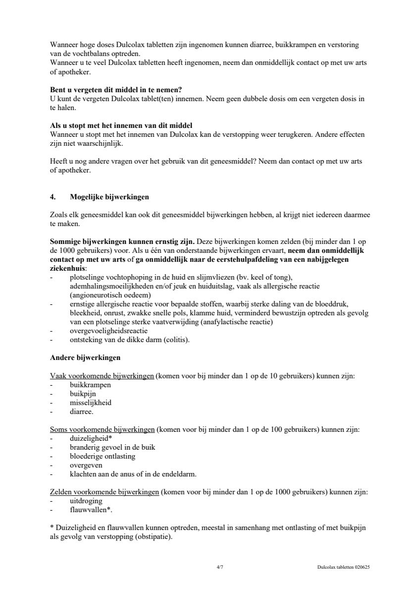 Maagsapresistente Bisacodyl 5mg Tabletten afbeelding van document #5, leaflet
