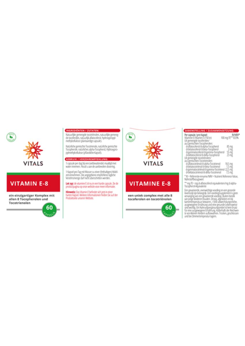 Vitamine E-8 Capsules afbeelding van document #1, label