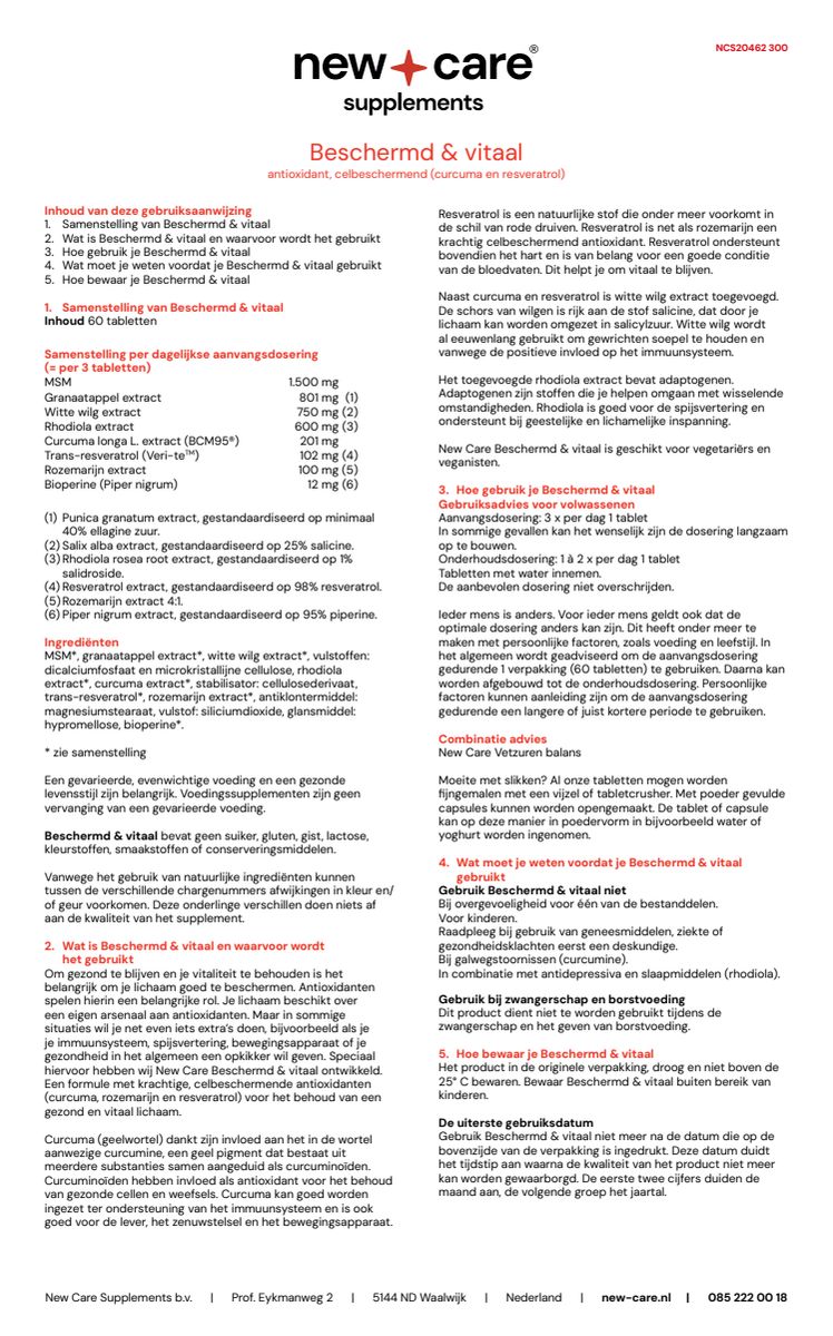 Beschermd & Vitaal Tabletten afbeelding van document #1, instructions