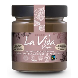 La Vida Vegan Amandel Chocoladepasta In Suiker Verminderd 200GR