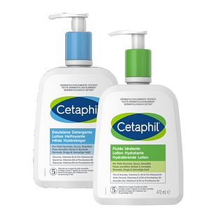 Cetaphil Milde Huidreiniger + Moisturizing Lotion 470ML Combi 2ST
