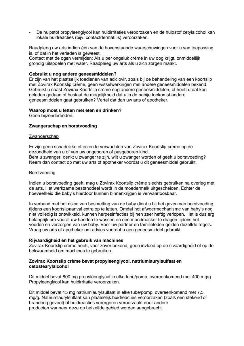Koortslipcrème afbeelding van document #2, leaflet