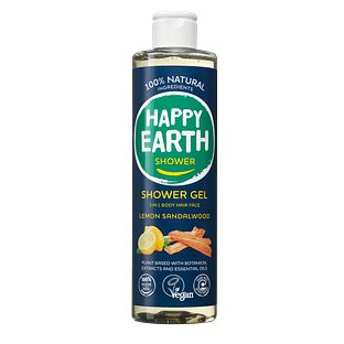 Happy Earth 100% Natural Shower Gel 3in1 Lemon Sandalwood 300ML
