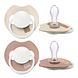 Difrax LOVI Fopspeen Dynamisch 6-18 m Prime Glow Ivory Blush 2ST fopspeen van diverse kanten