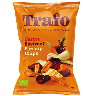 Trafo Groentechips - Wortel, Pastinaak & Rode Biet 75GR