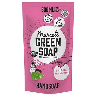 Marcels Green Soap Handzeep Patchouli & Cranberry Navulling 500ML
