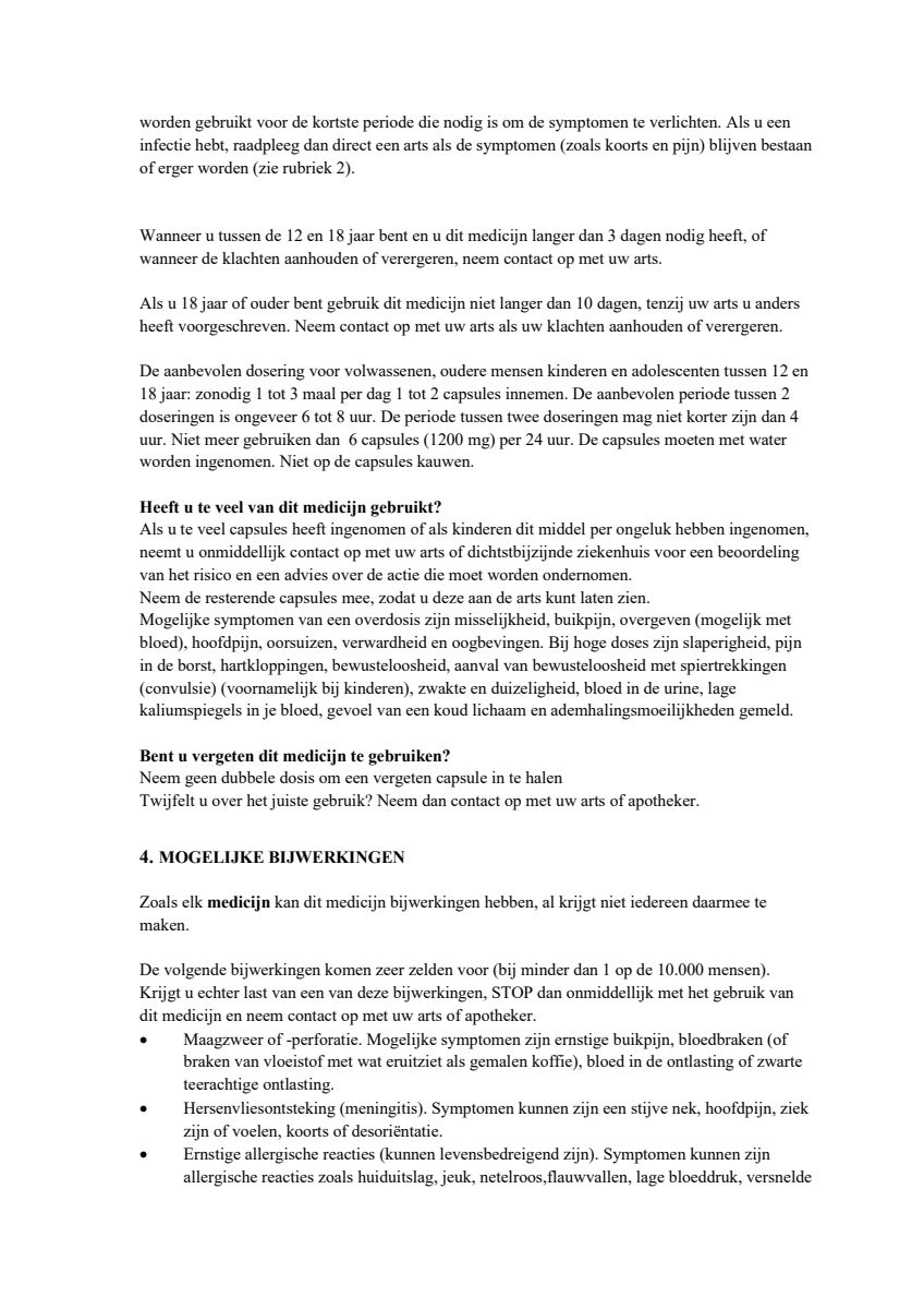 Advil Reliva Liquid Capsules 200 mg - voor pijn en koorts afbeelding van document #5, leaflet