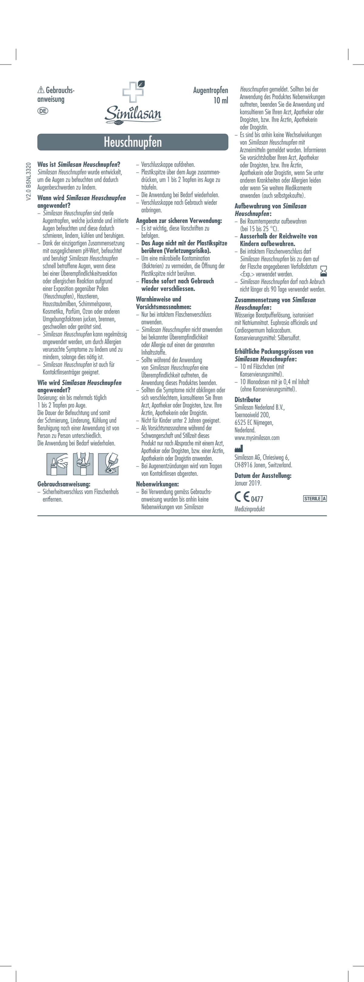 Hooikoorts Oogdruppels afbeelding van document #2, instructions