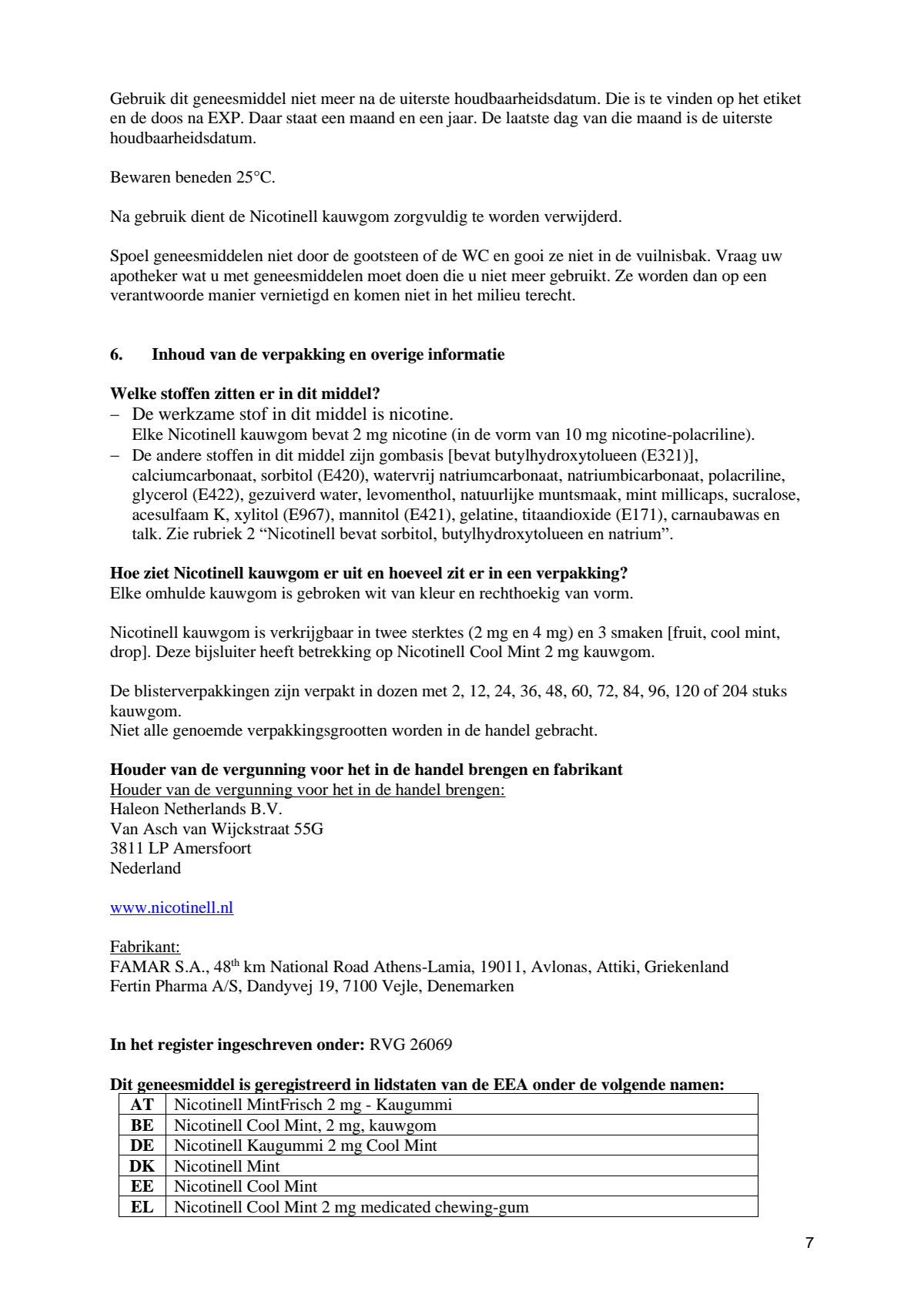 Combineer Pleister 21 mg (7st) en Kauwgom Cool Mint 2 mg (204st) - afbeelding van document #7, leaflet