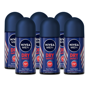 Nivea Men Dry Impact Roll-on Voordeelverpakking 6x50ML