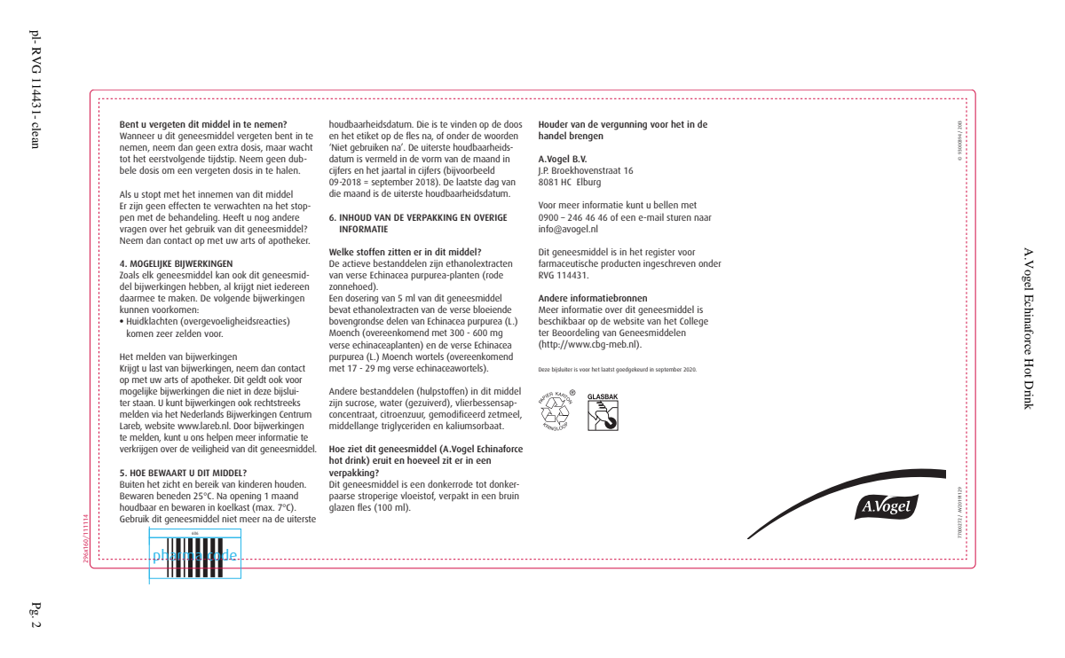 Echinaforce Hot Drink Siroop afbeelding van document #2, leaflet