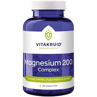 Vitakruid Magnesium 200 Complex Tauraat Malaat Bisglycinaat 90TB