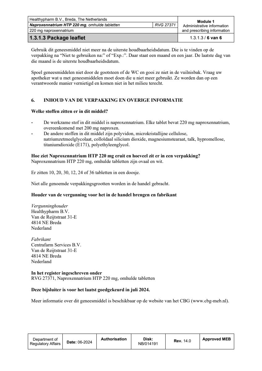 Naproxennatrium 220mg Tabletten afbeelding van document #6, leaflet