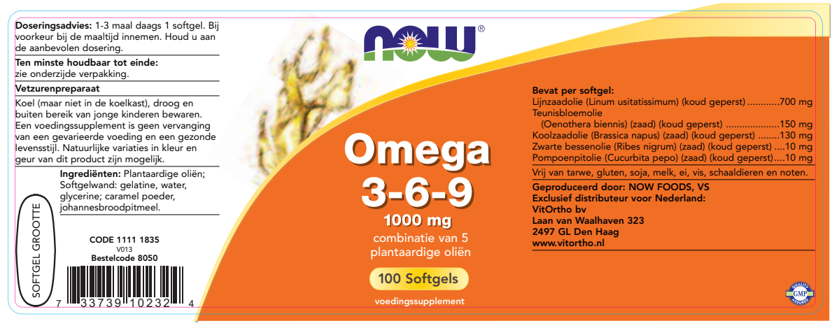 Omega 3-6-9 1000mg Tabletten afbeelding van document #1, label