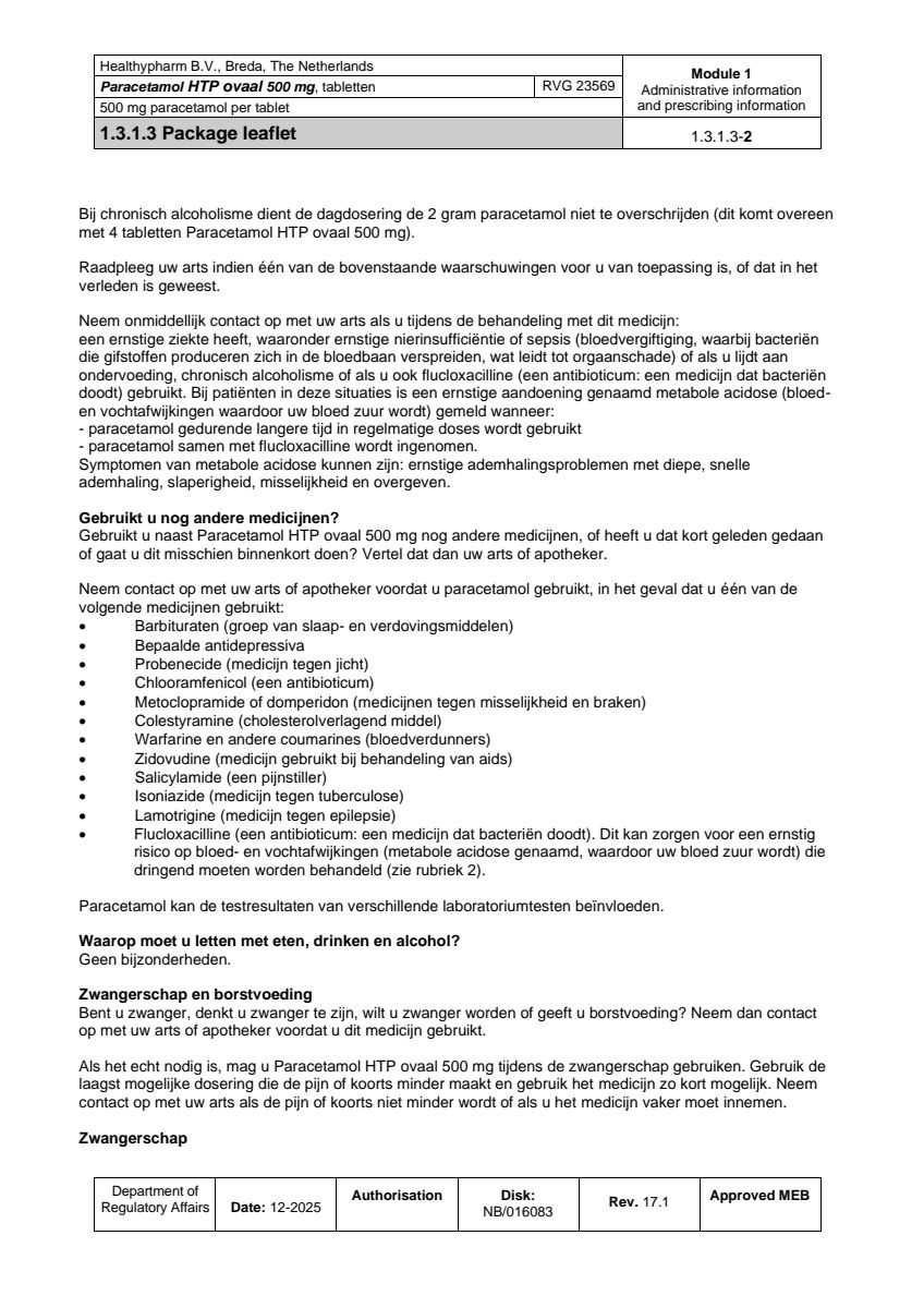Paracetamol 500mg Caplet afbeelding van document #2, leaflet