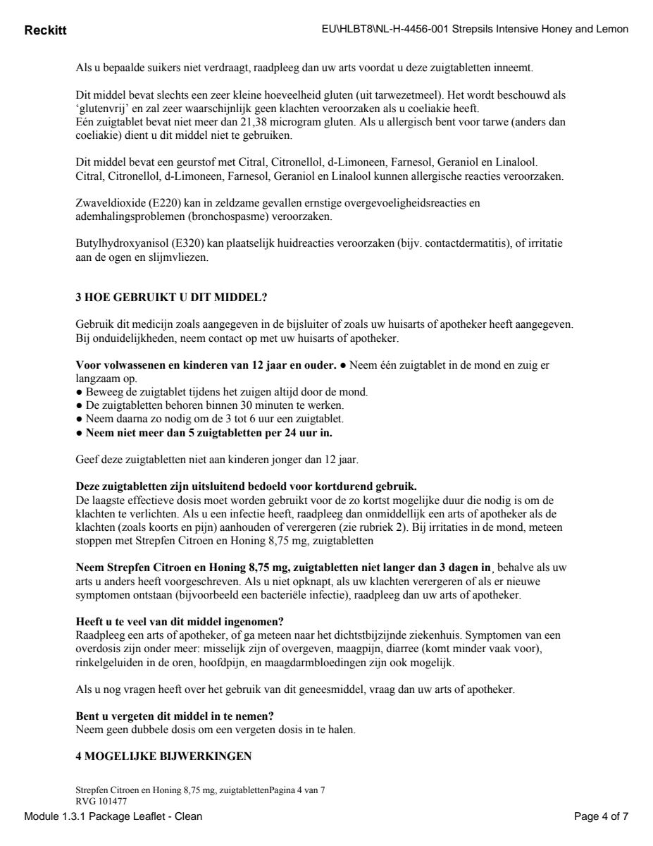 Citroen & Honing Zuigtabletten afbeelding van document #4, leaflet
