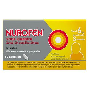 Nurofen voor Kinderen Zetpil 60mg 10ST Nurofen voor Kinderen Zetpil 60mg 10ST