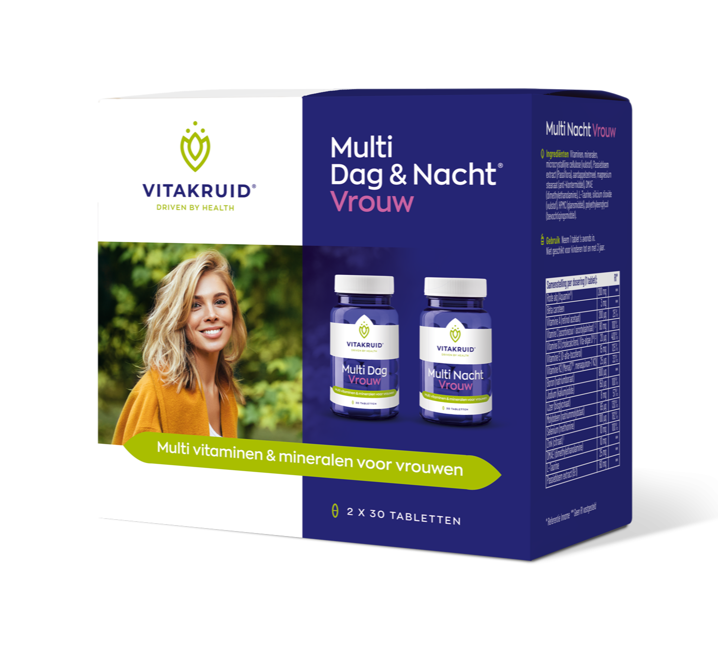 Vitakruid Multi Dag & Nacht Vrouw 100% Vegan 2 x 90 afbeelding 1