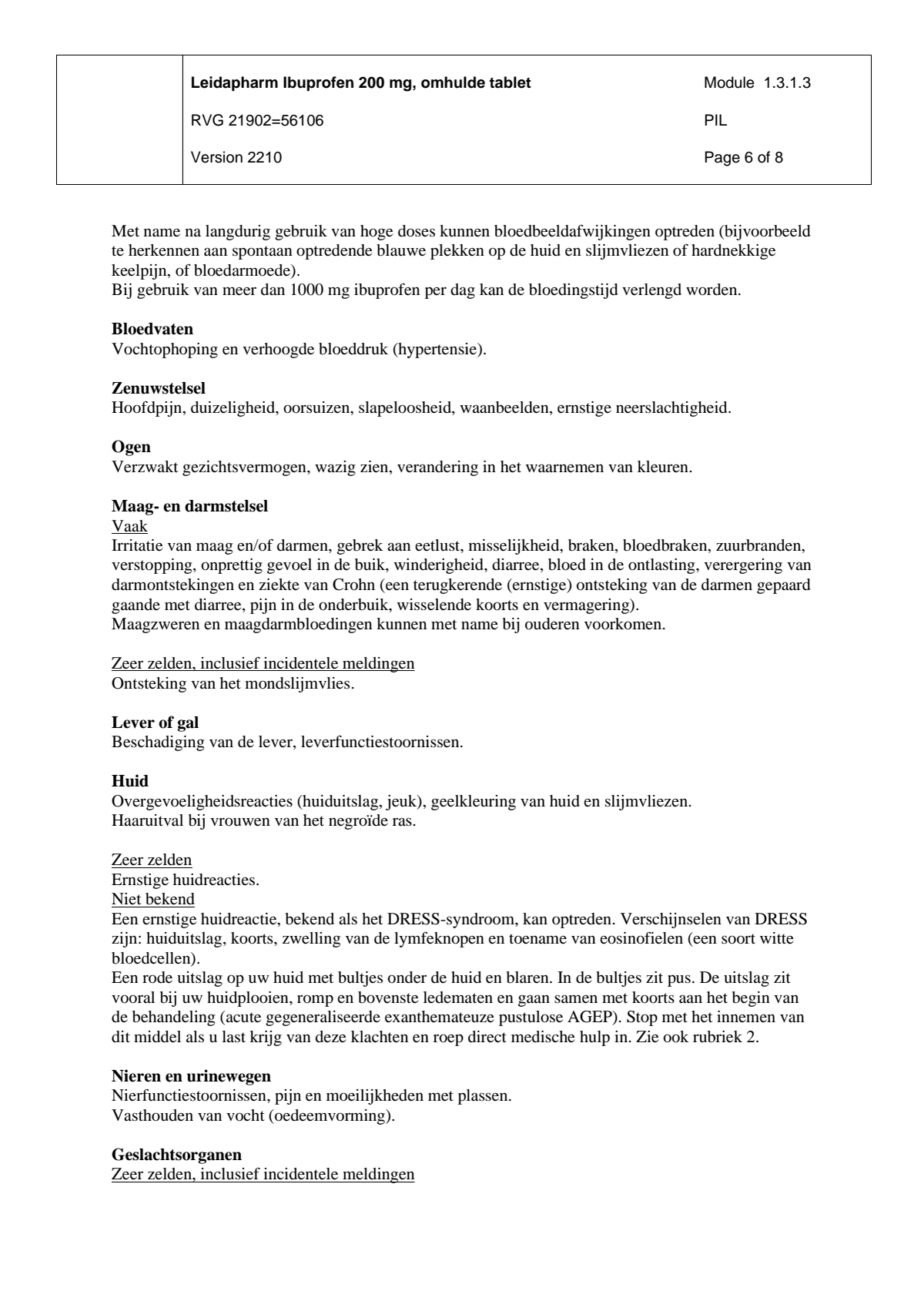Ibuprofen 200mg Tabletten afbeelding van document #6, leaflet