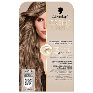 Schwarzkopf Creme Supreme Crèmekleuring 7-16 Cool Donker Asblond 1ST