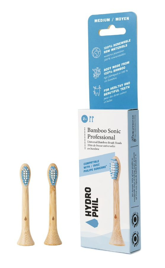 Hydrophil Sonicare Bamboe Opzetborstels Medium Soft afbeelding 1