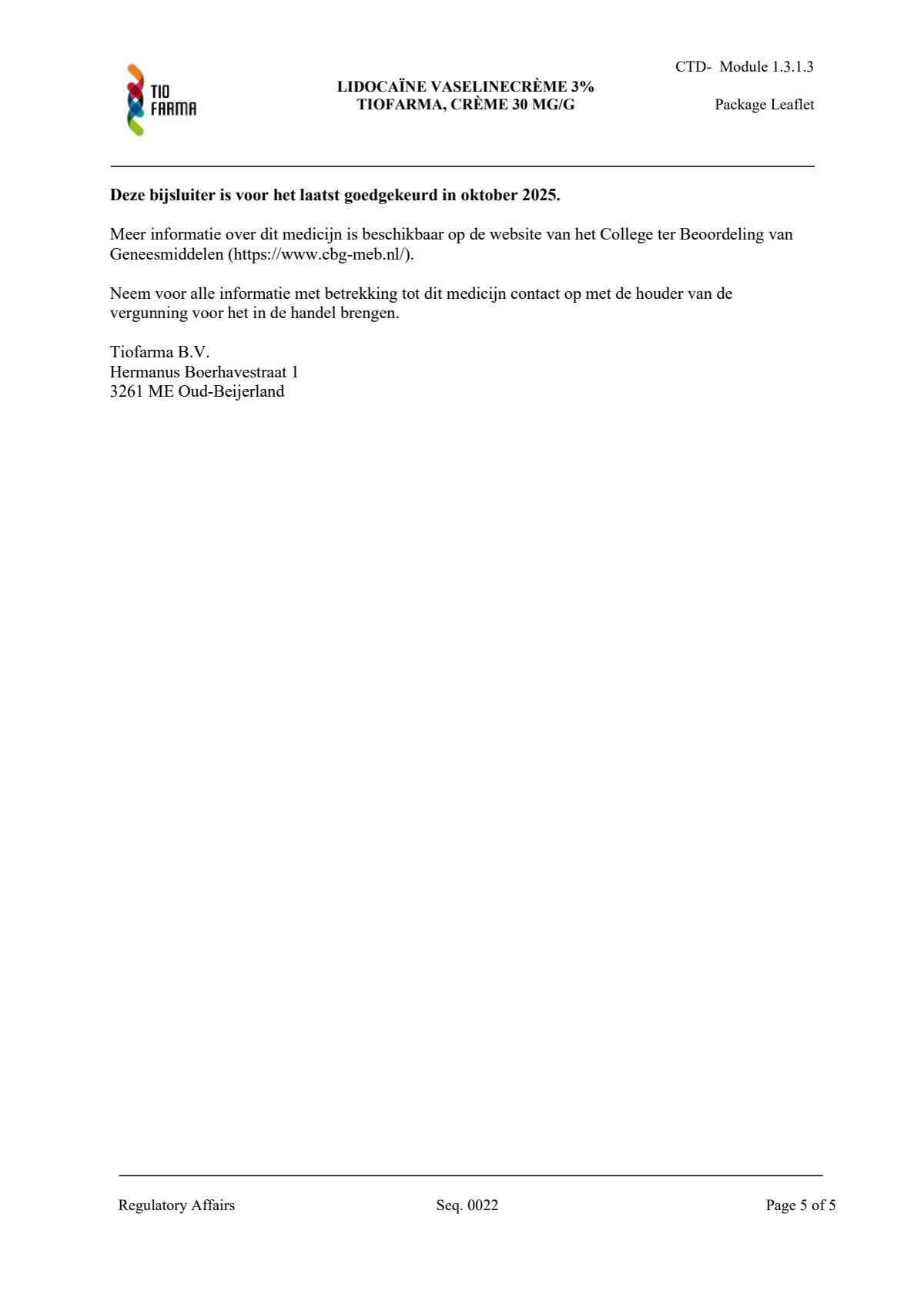 Lidocaïne Vaselinecrème 3% FNA afbeelding van document #5, leaflet