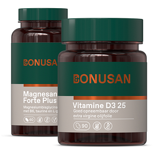 Bonusan Magnesan Forte Plus + Vitamine D3 25mcg/1000 IE Combiset 2 stuks