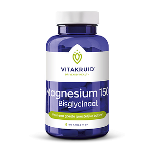 Vitakruid Magnesium 150 Bisglycinaat met 200mg L-Taurine Tabletten 90TB Vitakruid Magnesium 150 Bisglycinaat met 200mg L-Taurine Tabletten 90TB