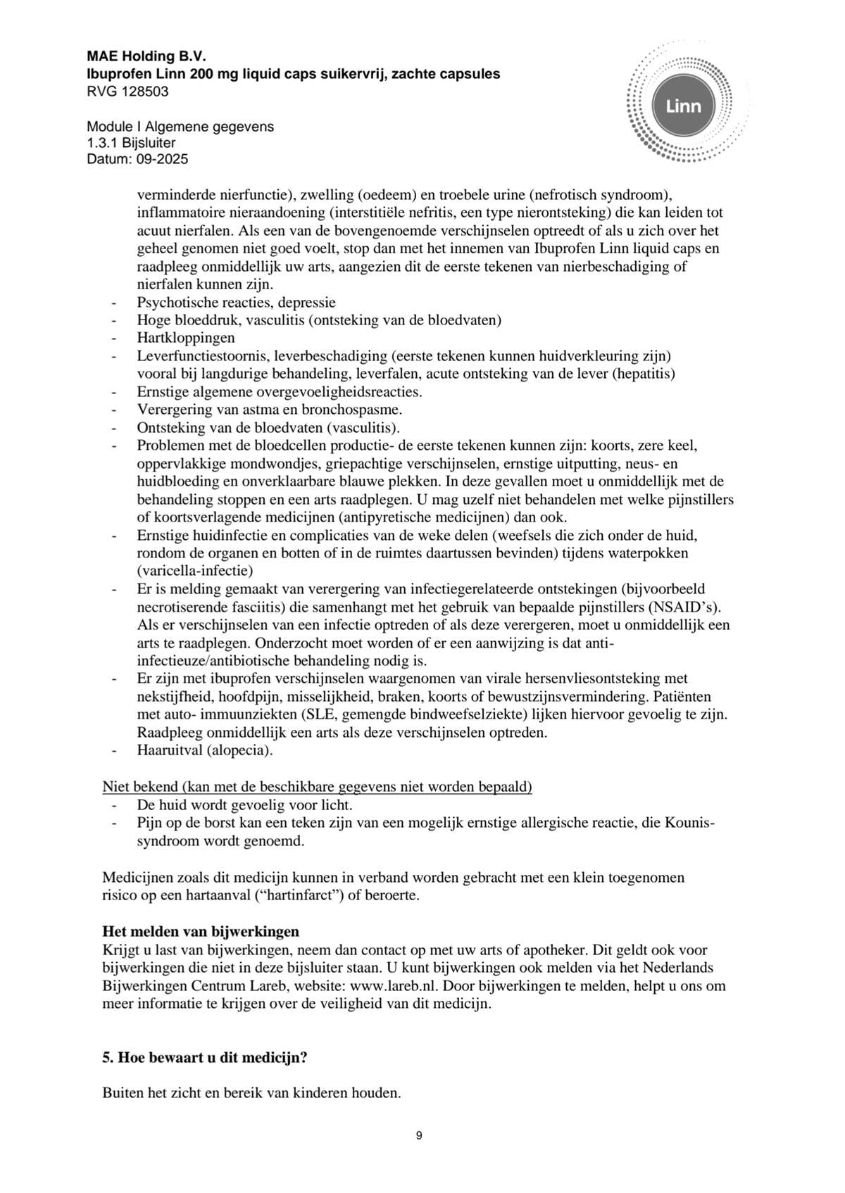 Ibuprofen Liquid Caps 200mg Suikervrij afbeelding van document #9, leaflet