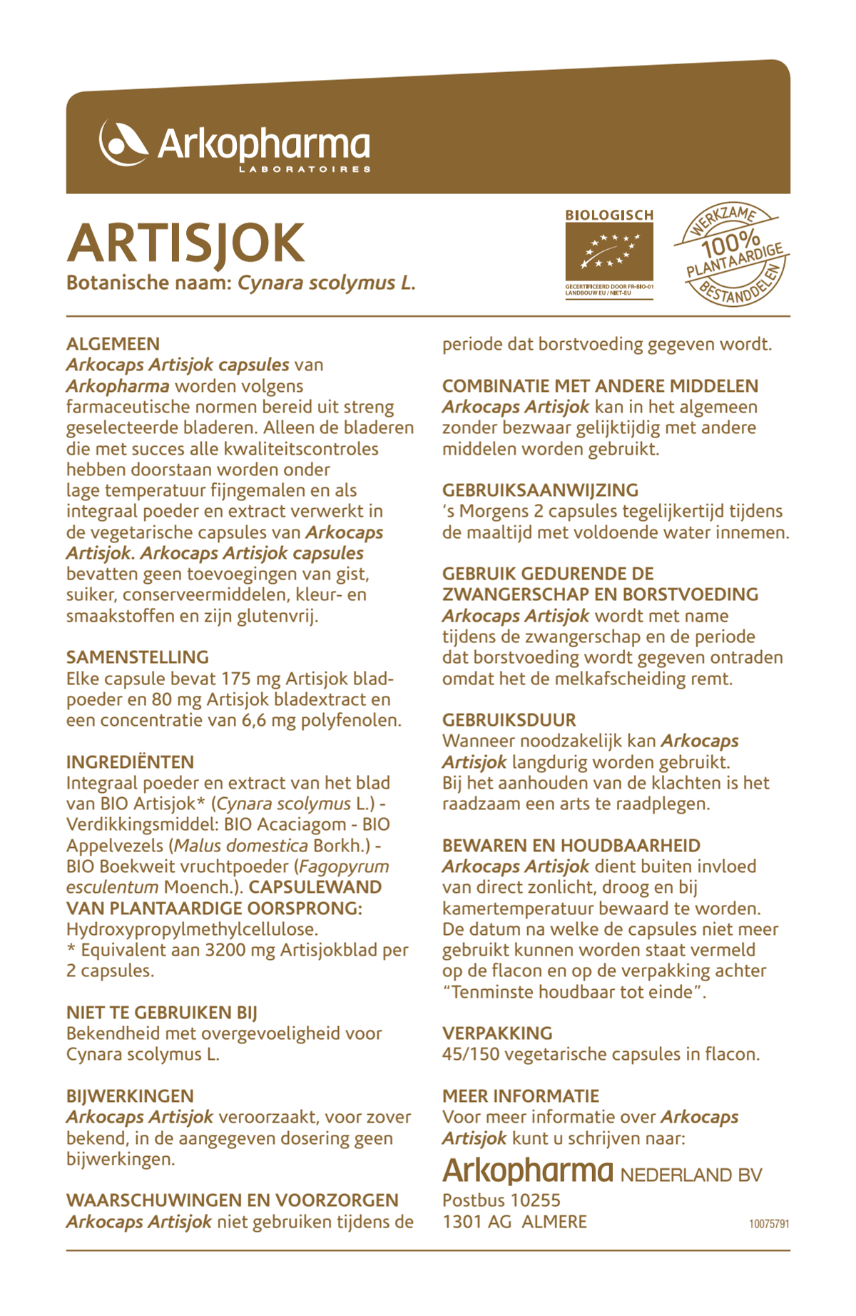 Artisjok Capsules afbeelding van document #1, leaflet