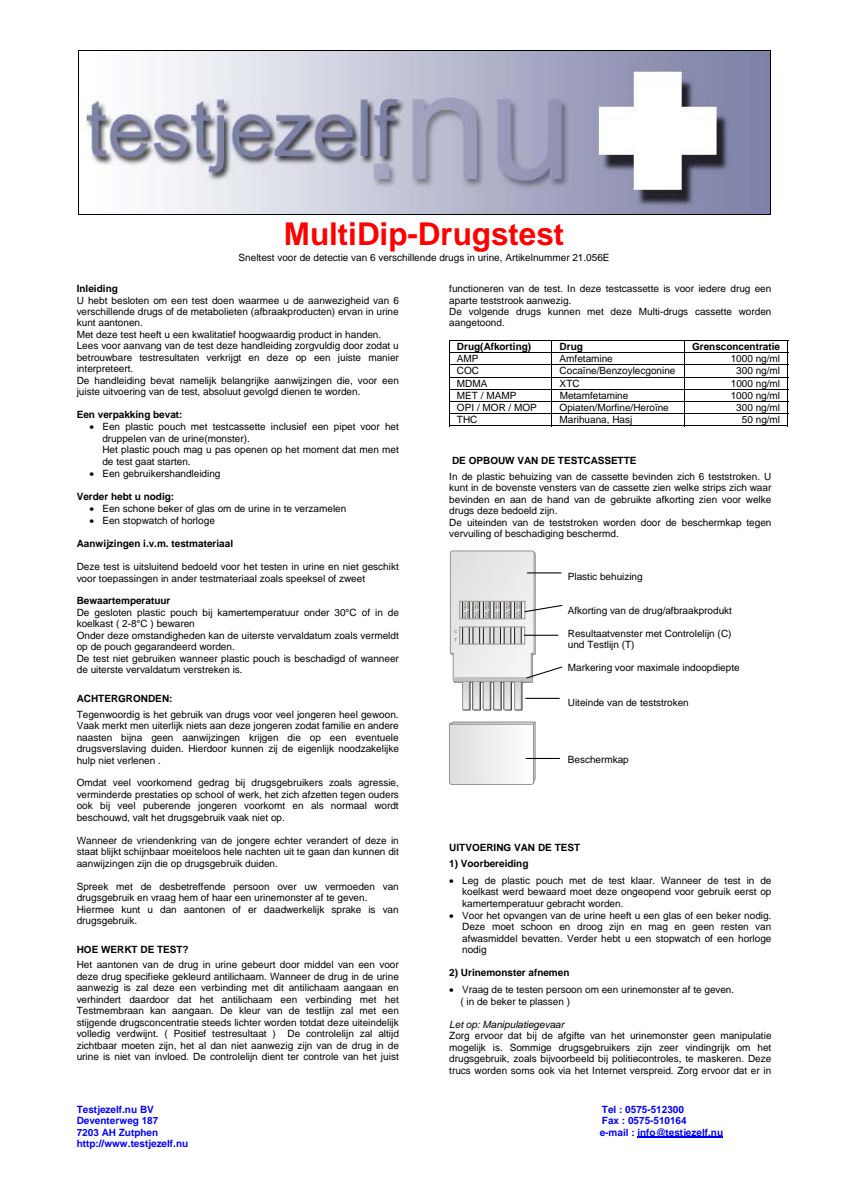 Drugstest Multi afbeelding van document #1, instructions