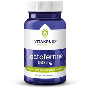 Vitakruid Lactoferrine 150 mg minimaal 95% puur + Vitamine C 60VCP Vitakruid Lactoferrine 150 mg minimaal 95% puur + Vitamine C 60VCP