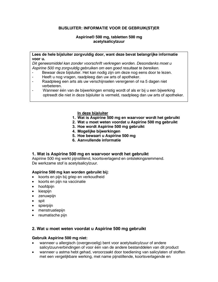 500mg Tabletten afbeelding van document #1, leaflet